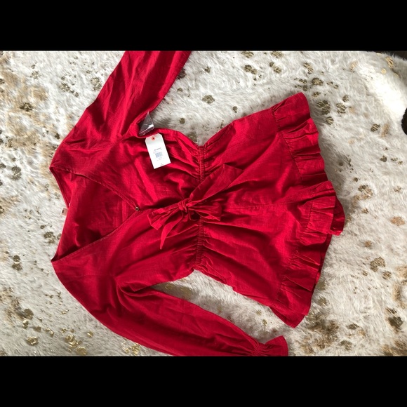 Billabong Other - Adorable Billabong red romper with tie front.